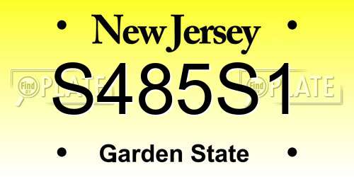 S485S1 New Jersey License Plate