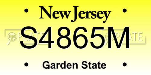 S4865M New Jersey License Plate