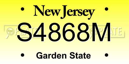 S4868M New Jersey License Plate