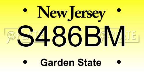 S486BM New Jersey License Plate