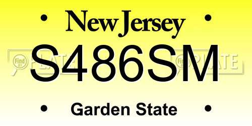 S486SM New Jersey License Plate