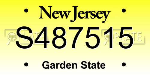 S487515 New Jersey License Plate