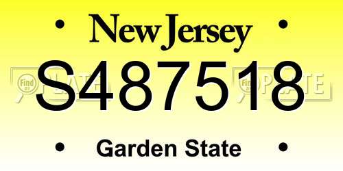S487518 New Jersey License Plate