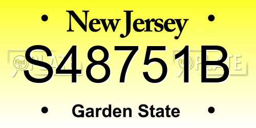 S48751B New Jersey License Plate