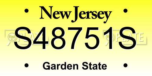 S48751S New Jersey License Plate