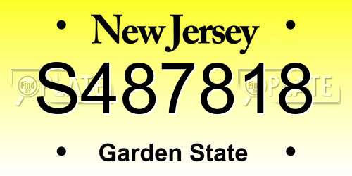 S487818 New Jersey License Plate