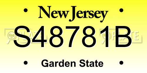 S48781B New Jersey License Plate