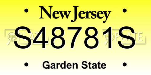 S48781S New Jersey License Plate