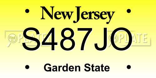 S487JO New Jersey License Plate