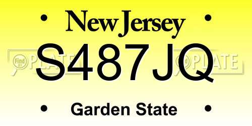 S487JQ New Jersey License Plate