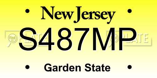 S487MP New Jersey License Plate
