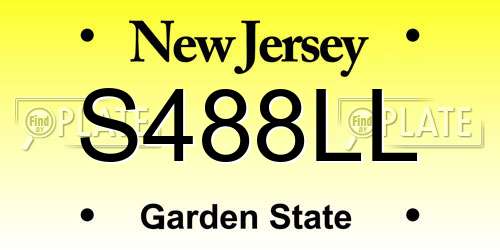 S488LL New Jersey License Plate