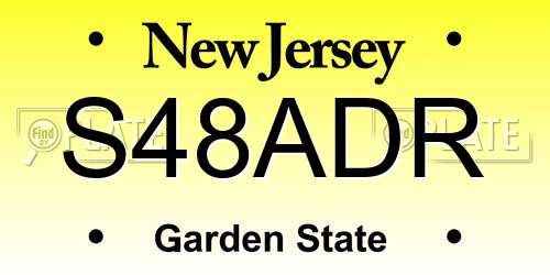 S48ADR New Jersey License Plate