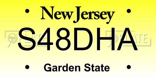 S48DHA New Jersey License Plate