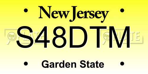 S48DTM New Jersey License Plate