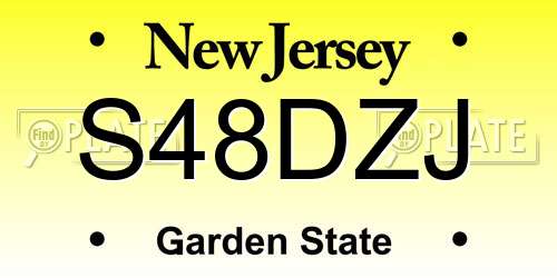 S48DZJ New Jersey License Plate