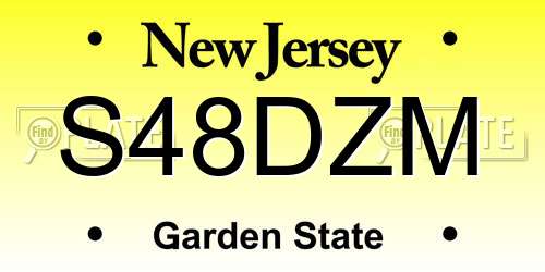 S48DZM New Jersey License Plate