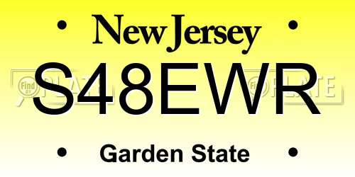 S48EWR New Jersey License Plate