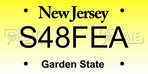 S48FEA New Jersey License Plate