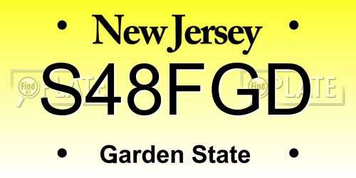 S48FGD New Jersey License Plate