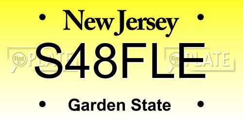 S48FLE New Jersey License Plate