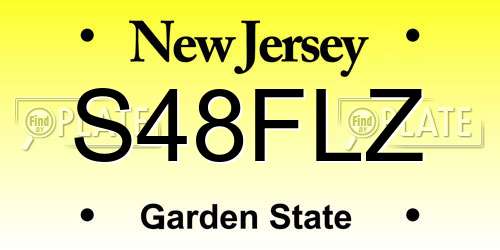 S48FLZ New Jersey License Plate