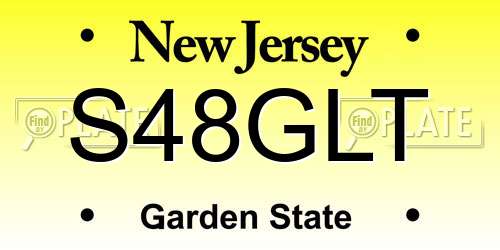 S48GLT New Jersey License Plate