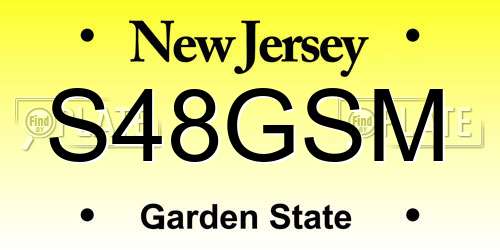 S48GSM New Jersey License Plate