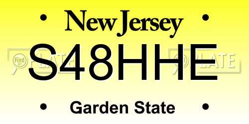 S48HHE New Jersey License Plate