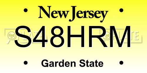 S48HRM New Jersey License Plate