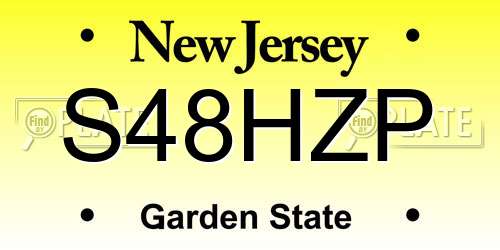 S48HZP New Jersey License Plate