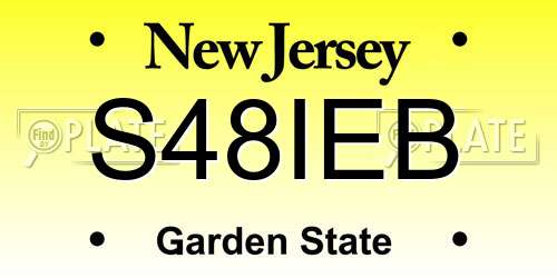 S48IEB New Jersey License Plate