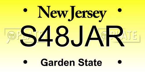 S48JAR New Jersey License Plate