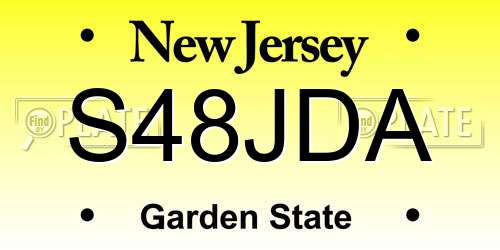 S48JDA New Jersey License Plate