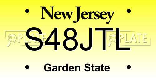 S48JTL New Jersey License Plate