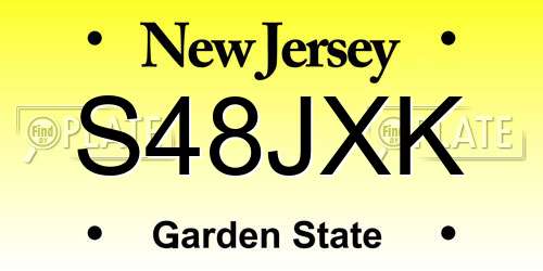 S48JXK New Jersey License Plate
