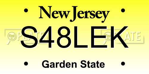 S48LEK New Jersey License Plate