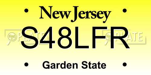 S48LFR New Jersey License Plate