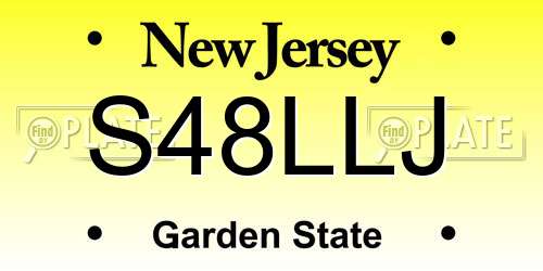 S48LLJ New Jersey License Plate
