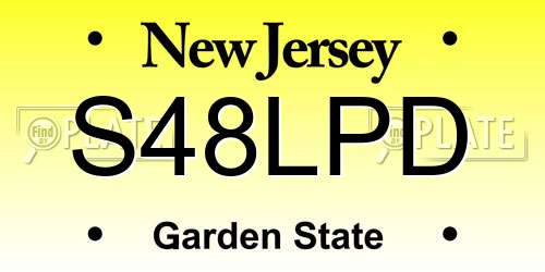 S48LPD New Jersey License Plate