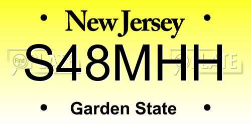 S48MHH New Jersey License Plate