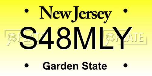 S48MLY New Jersey License Plate