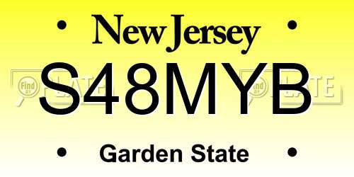 S48MYB New Jersey License Plate