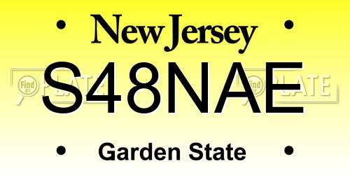 S48NAE New Jersey License Plate
