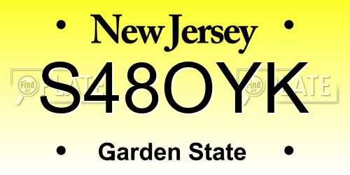 S48OYK New Jersey License Plate