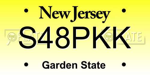 S48PKK New Jersey License Plate