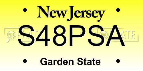 S48PSA New Jersey License Plate
