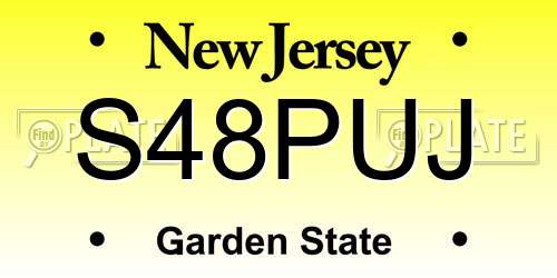 S48PUJ New Jersey License Plate