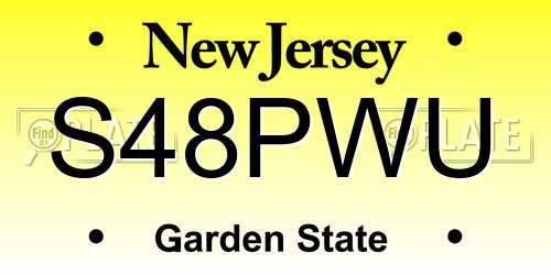 S48PWU New Jersey License Plate
