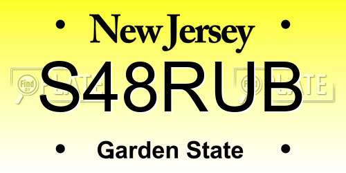 S48RUB New Jersey License Plate